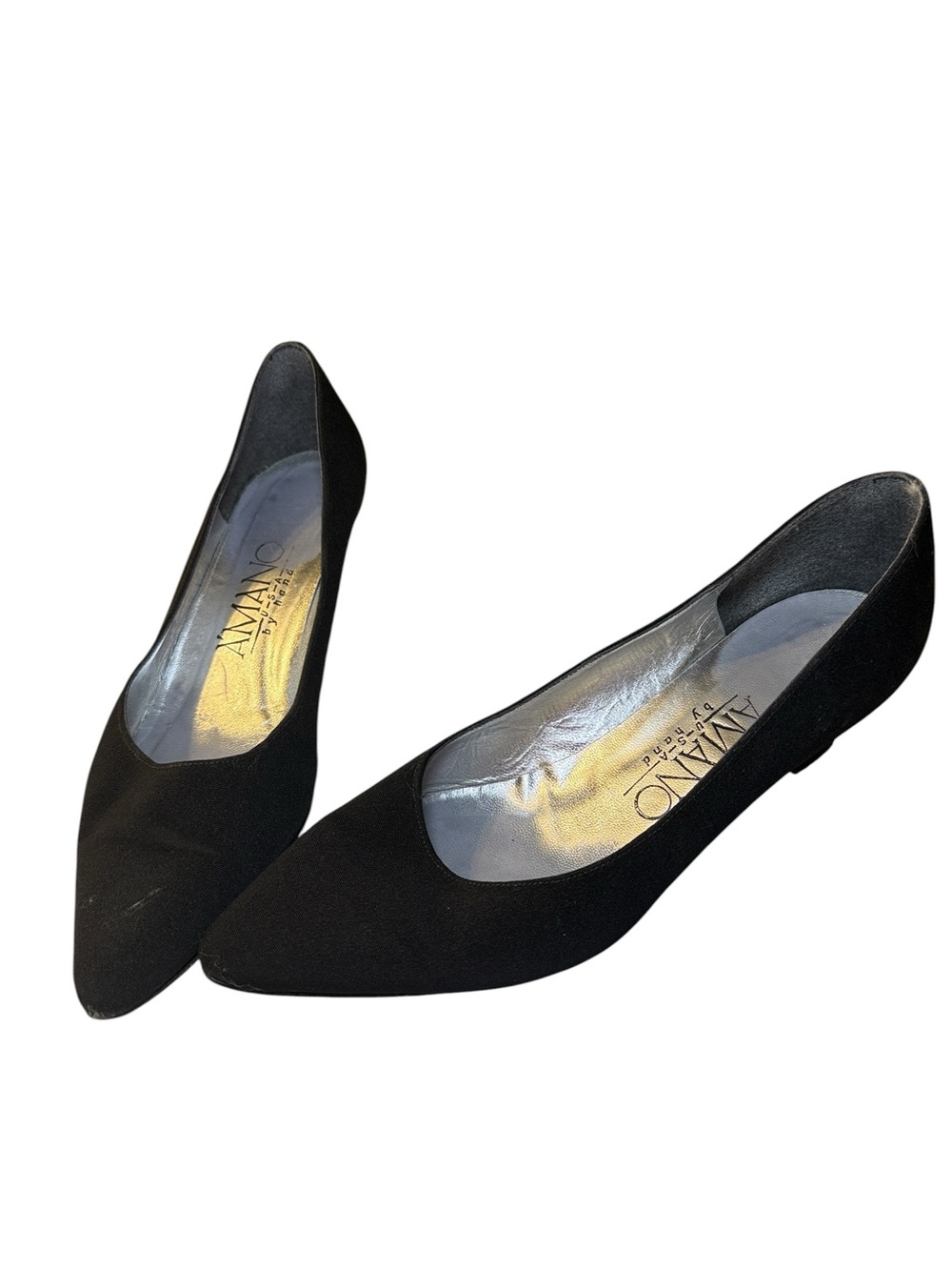 Vintage A’Mano Women’s Black Kitten Heels Size 7.5 Medium EUC